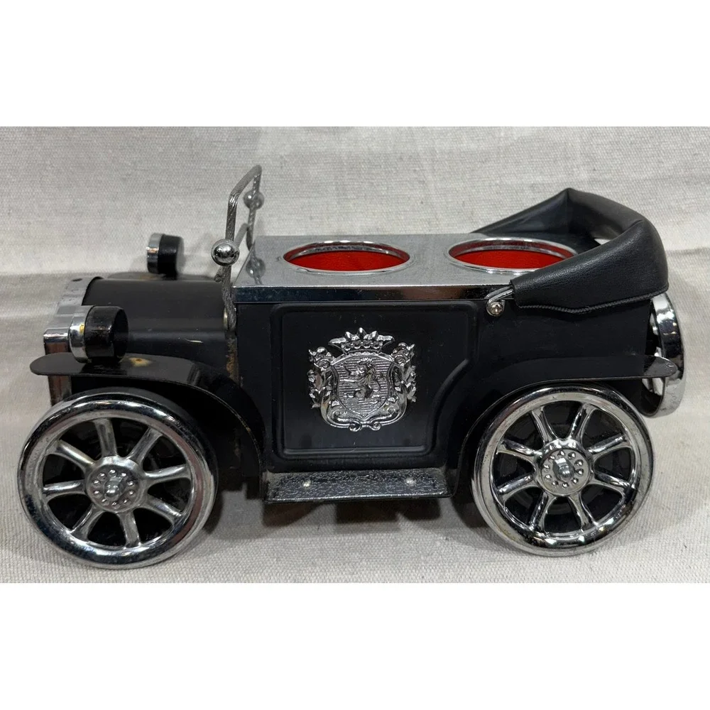 Vintage The Royal Cruiser Circa 1930 Car Decanter Holder Desk Organizer Black